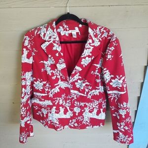 Red Size 16 Jacket with People Picnicking